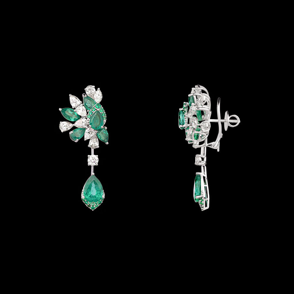 18K White Gold Diamond Jewellery - 4.36ct VVS-VS-HI with Colour Stones