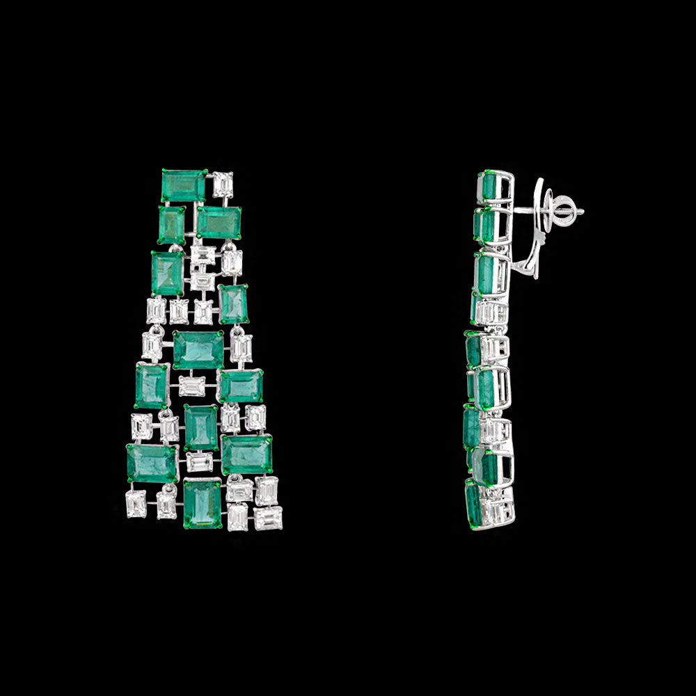 18K White Gold Diamond Jewellery - 9.77ct VVS-VS-GH with Colour Stones