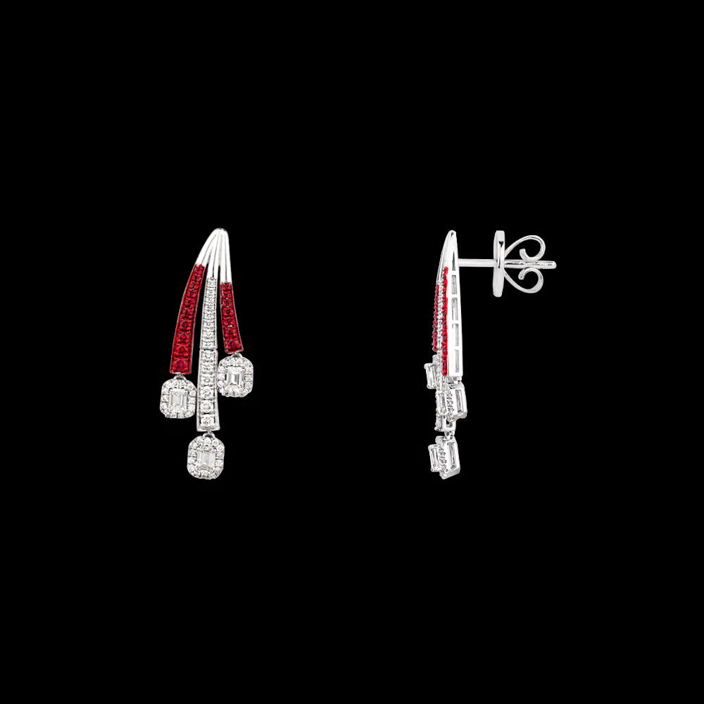 14K White Gold Diamond Jewellery - 2.066ct VS-SI-IJ with Colour Stones