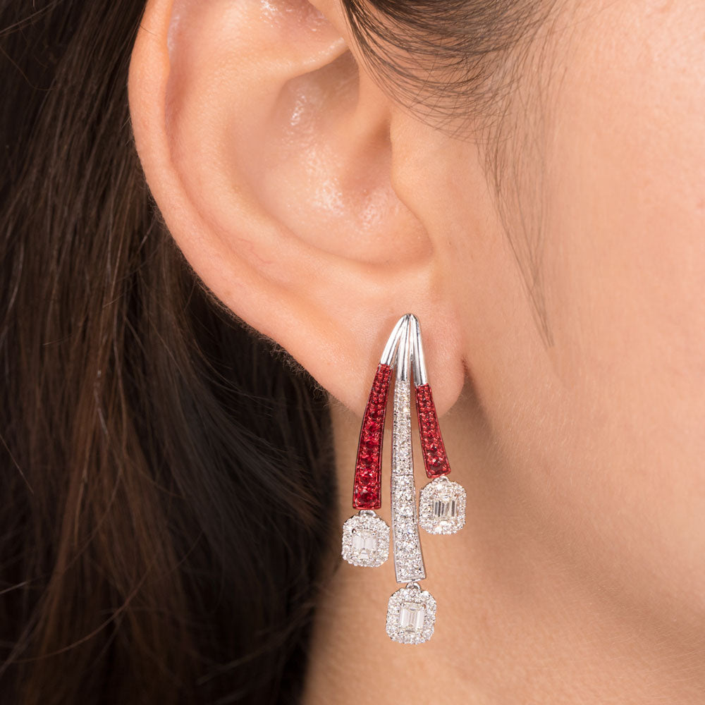 14K White Gold Diamond Jewellery - 2.066ct VS-SI-IJ with Colour Stones