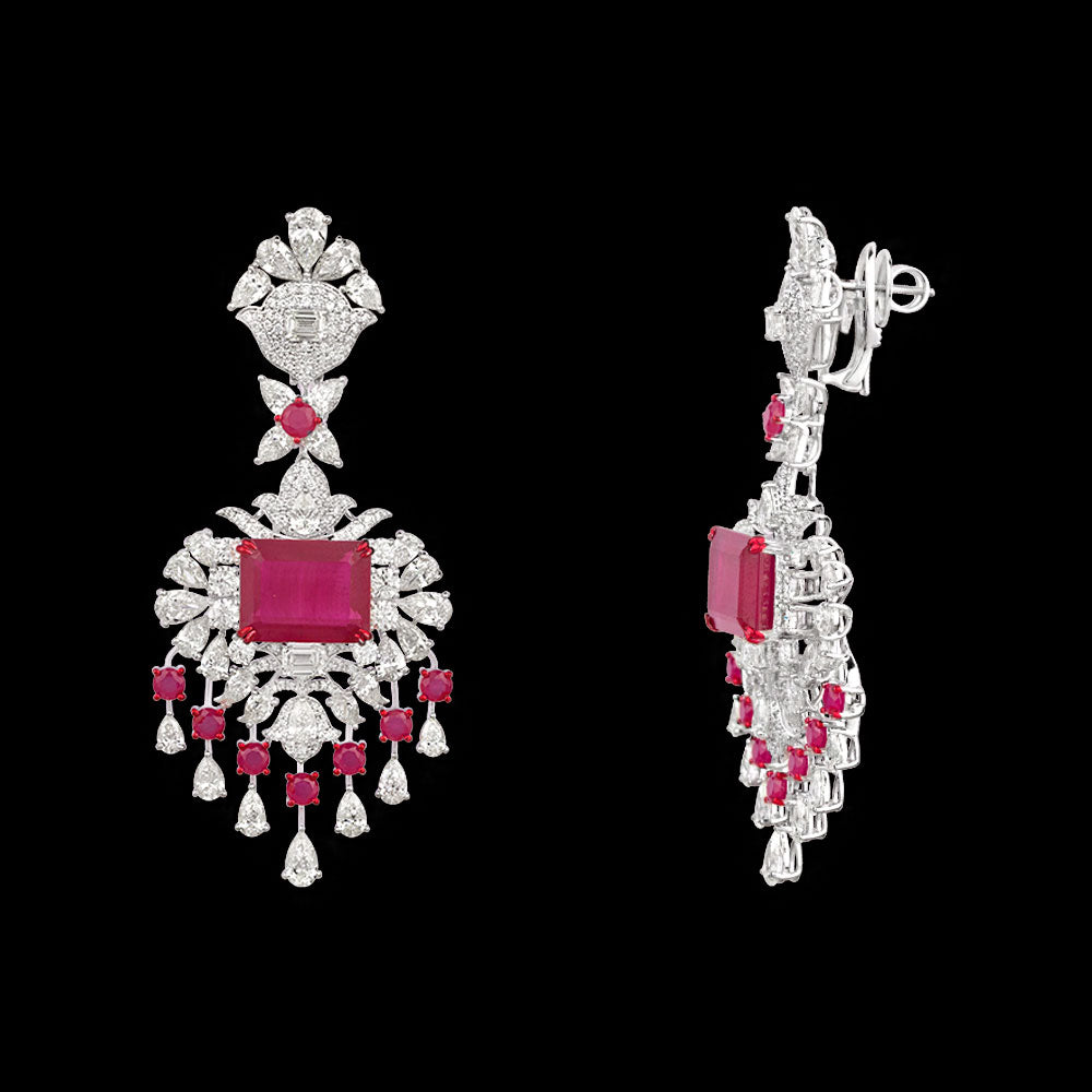 18K White Gold Diamond Jewellery - 17.682ct VVS-VS-IJ with Colour Stones