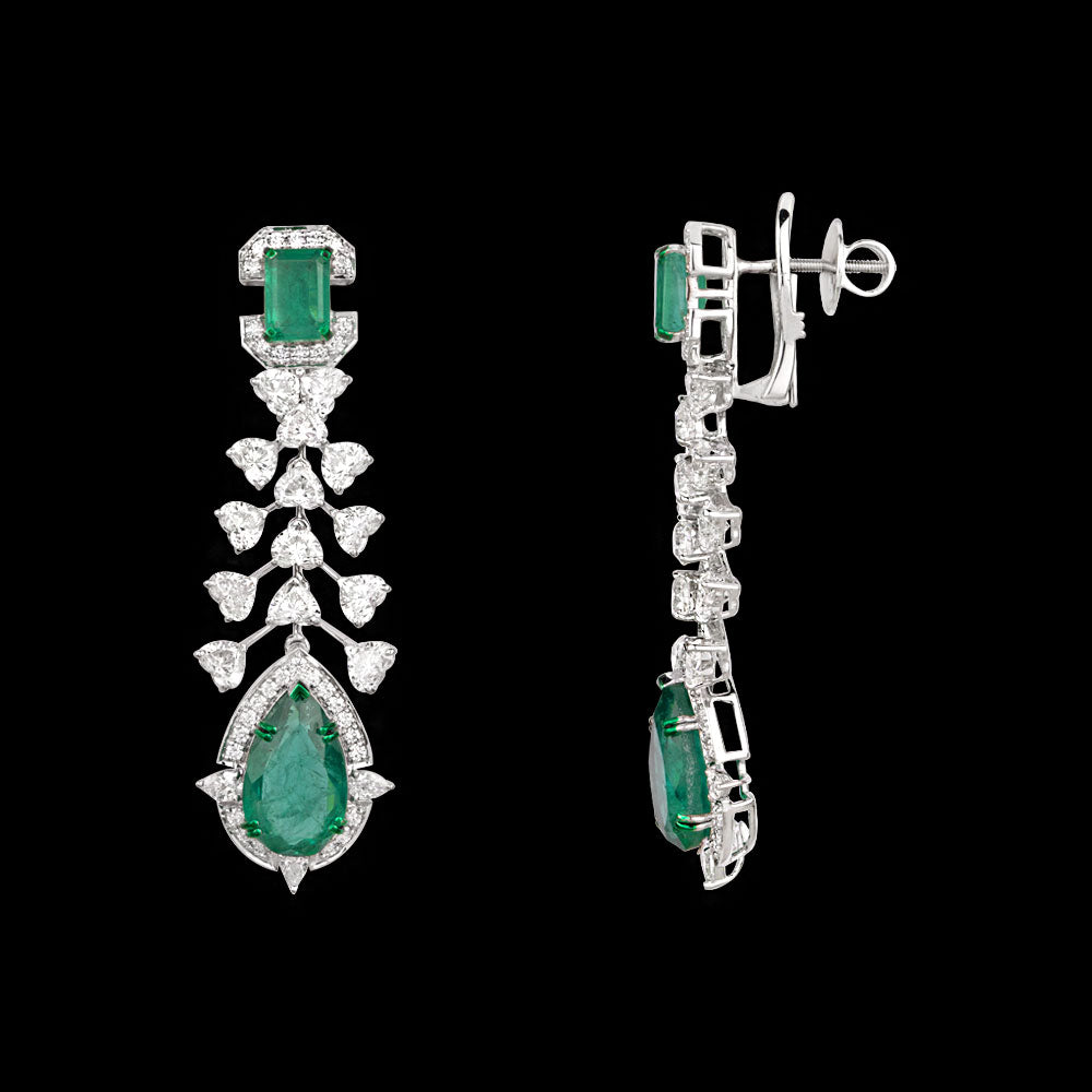 18K White Gold Diamond Jewellery - 6.43ct VVS-VS-FG with Colour Stones