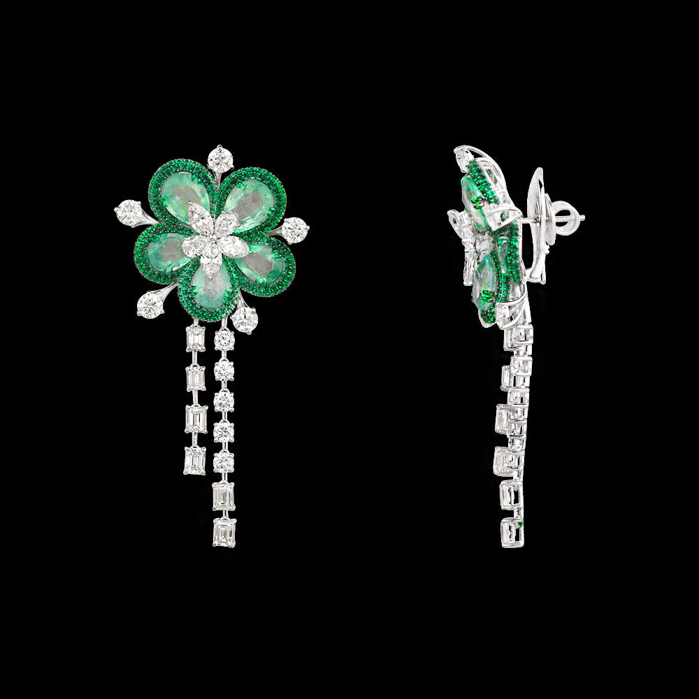 14K White Gold Diamond Jewellery - 10.328ct VS-SI-IJ with Colour Stones