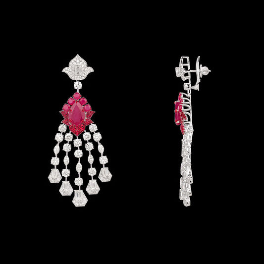 18K White Gold Diamond Jewellery - 21.07ct VVS-VS-HI with Colour Stones