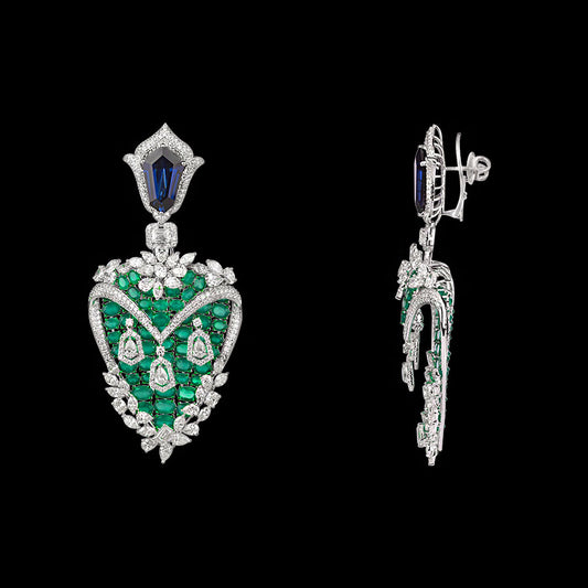 18K White Gold Diamond Jewellery - 21.42ct VS-SI-HI with Colour Stones