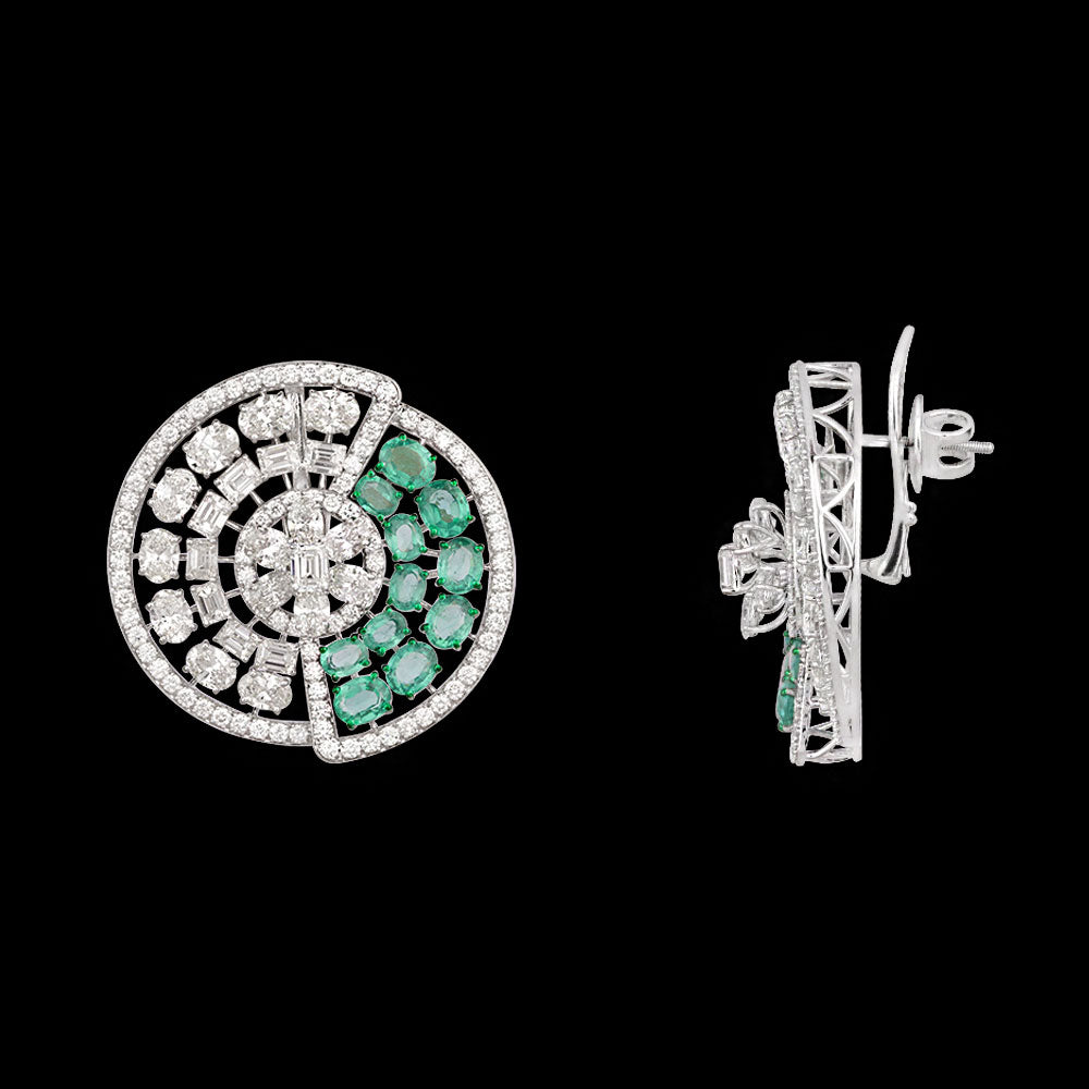 14K White Gold Diamond Jewellery - 13.19ct VVS-VS-GH with Colour Stones