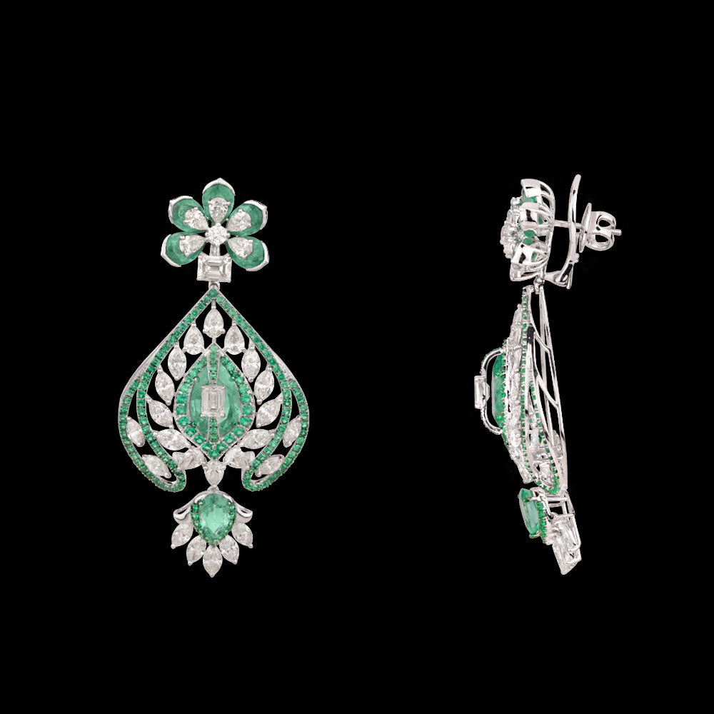 14K White Gold Diamond Jewellery - 11.735ct VVS-VS-IJ with Colour Stones
