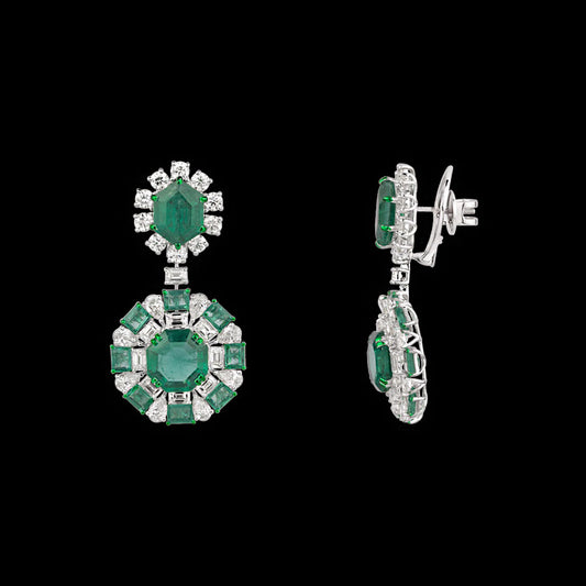 14K White Gold Diamond Jewellery - 9.245ct VVS-VS-IJ with Colour Stones