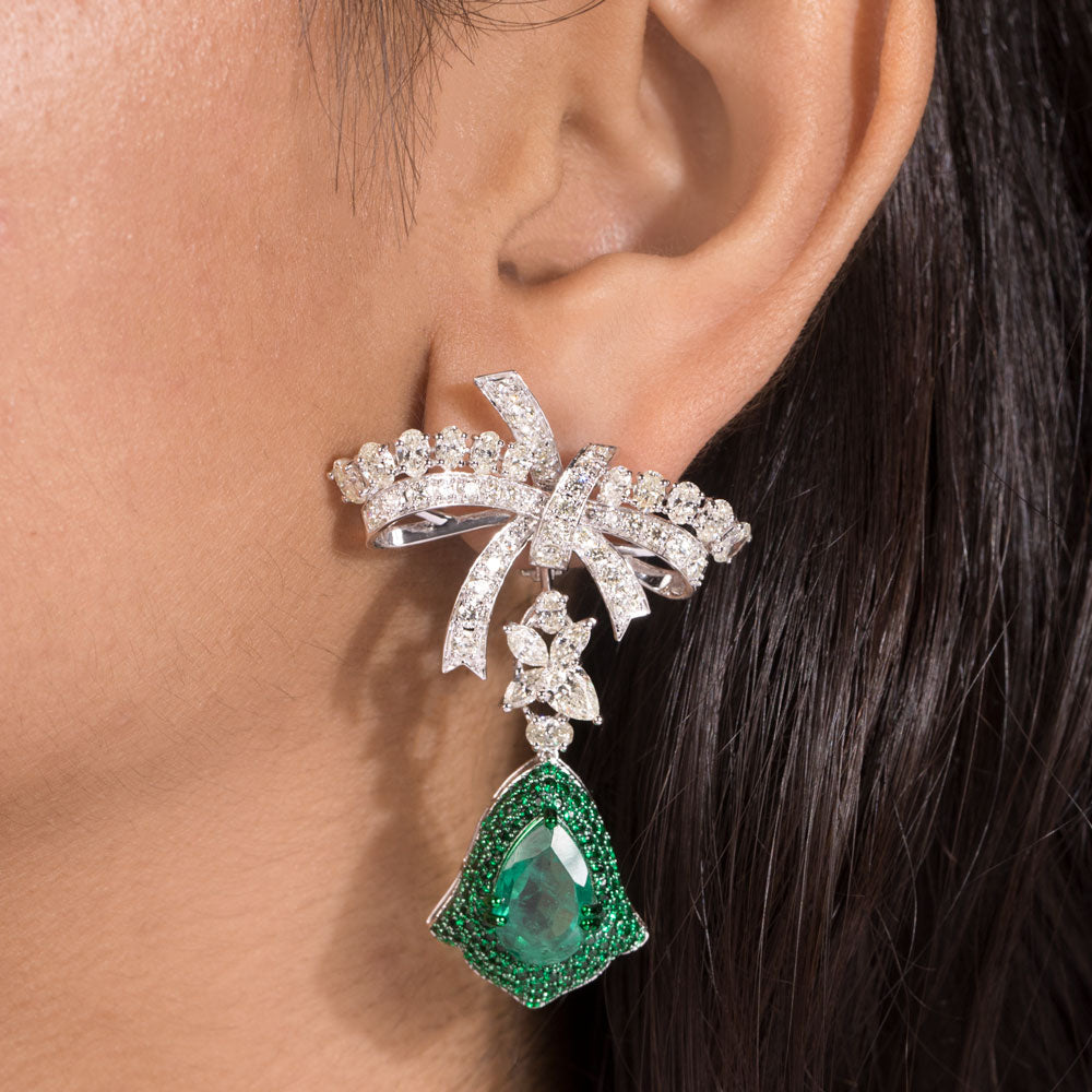14K White Gold Diamond Jewellery - 5.808ct VS-SI-IJ with Colour Stones