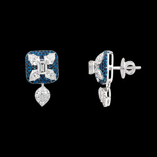 18K White Gold Diamond Jewellery - 2.482ct VVS-VS-GH with Colour Stones