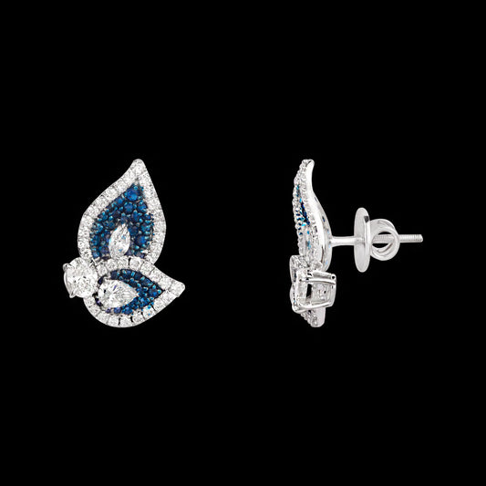 18K White Gold Diamond Jewellery - 1.601ct VVS-VS-GH with Colour Stones