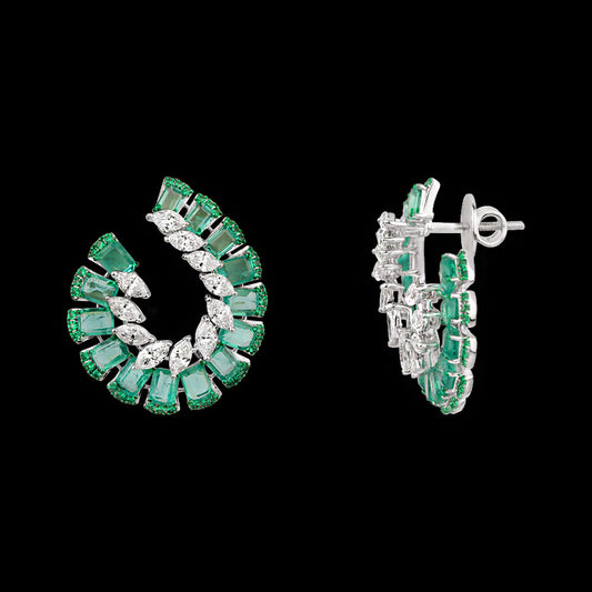 14K White Gold Diamond Jewellery - 1.96ct VVS-VS-IJ with Colour Stones