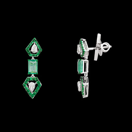 18K White Gold Diamond Jewellery - 0.452ct VS-SI-HI with Colour Stones