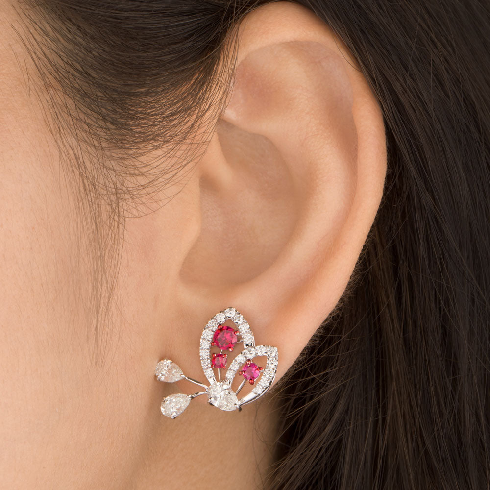 18K White Gold Diamond Jewellery - 2.137ct VS-SI-GHI with Colour Stones