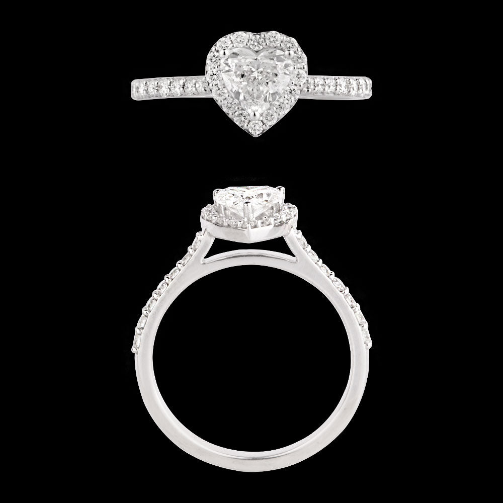 18K White Gold Diamond Ring - 0.823ct VS-SI-HI