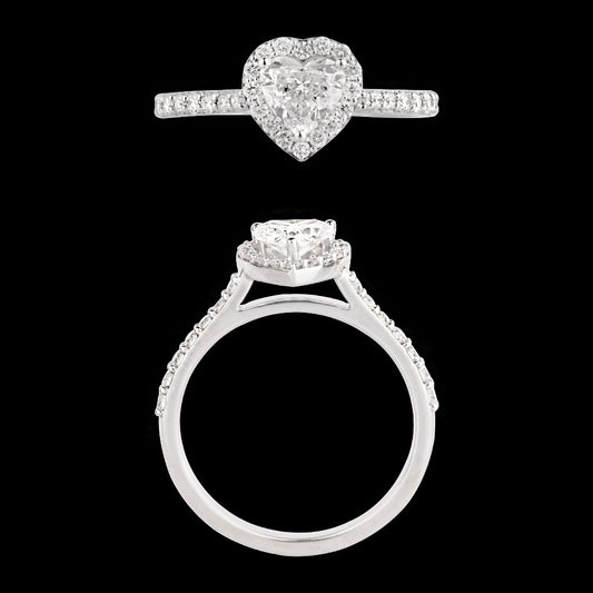 18K White Gold Diamond Ring - 0.823ct VS-SI-HI