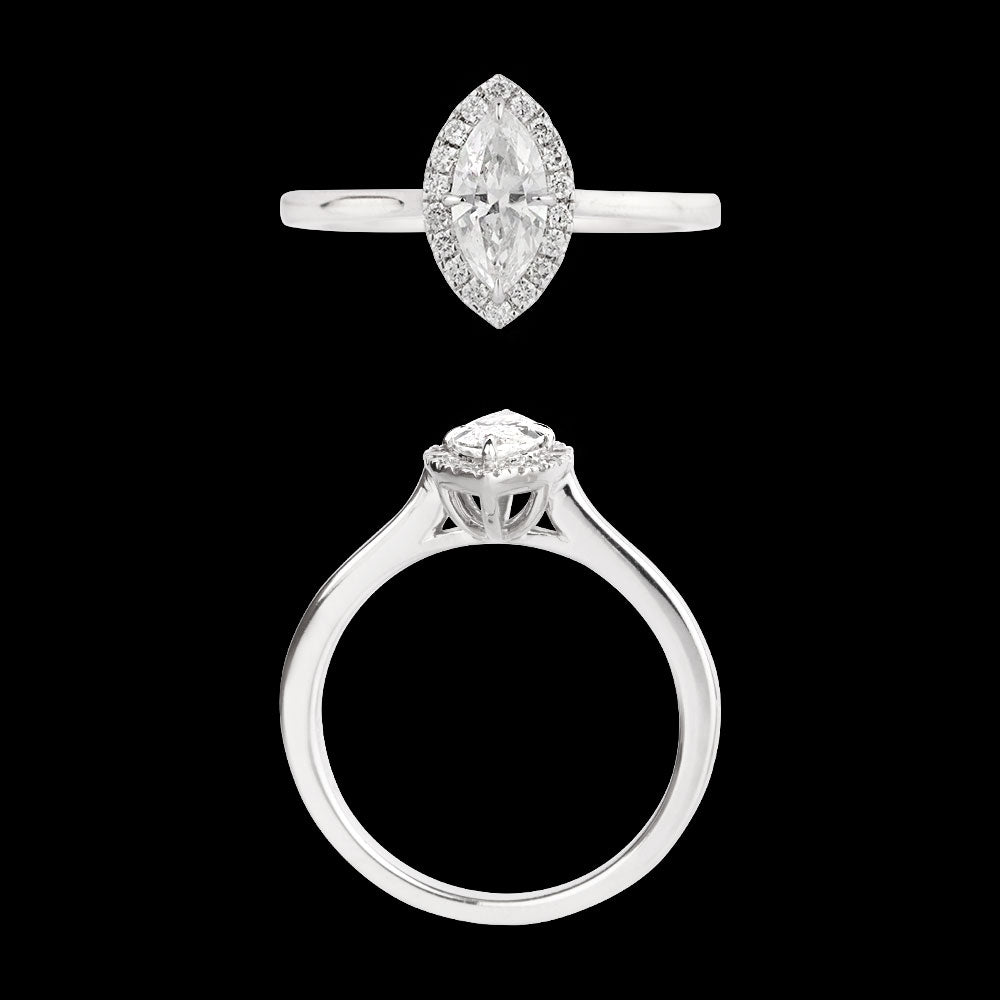 18K White Gold Diamond Ring - 0.708ct VS-SI-GH