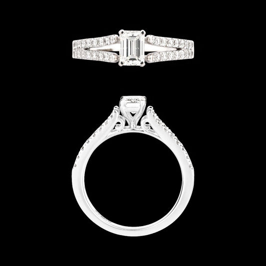 18K White Gold Diamond Ring - 0.939ct VS-SI-GH