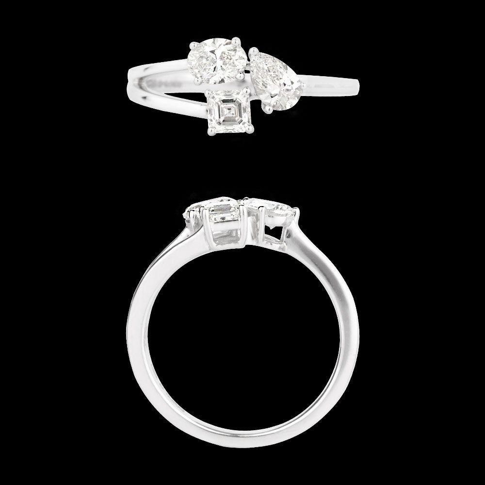 18K White Gold Diamond Ring - 0.903ct VS-SI-HI