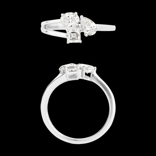 18K White Gold Diamond Ring - 0.903ct VS-SI-HI