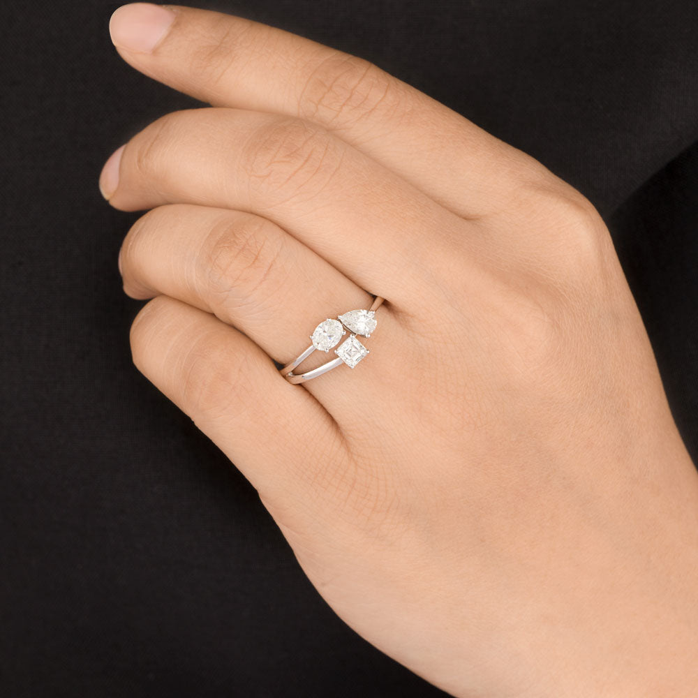 18K White Gold Diamond Ring - 0.903ct VS-SI-HI