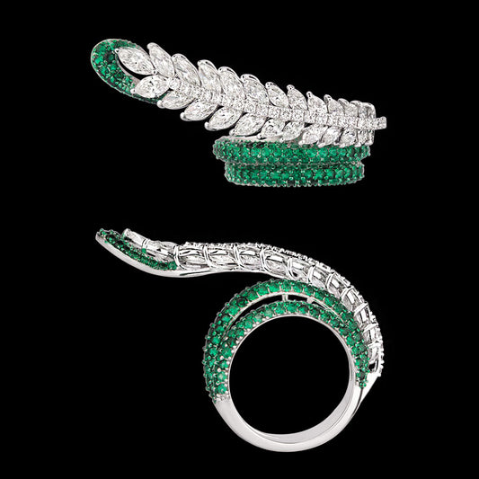 18K White Gold Diamond Ring - 3.379ct VVS-VS-HI with Colour Stones