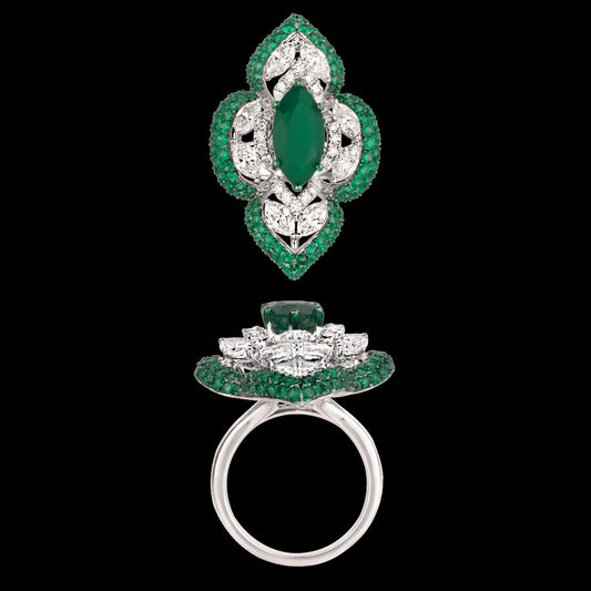 14K White Gold Diamond Ring - 2.257ct VVS-VS-HI with Colour Stones