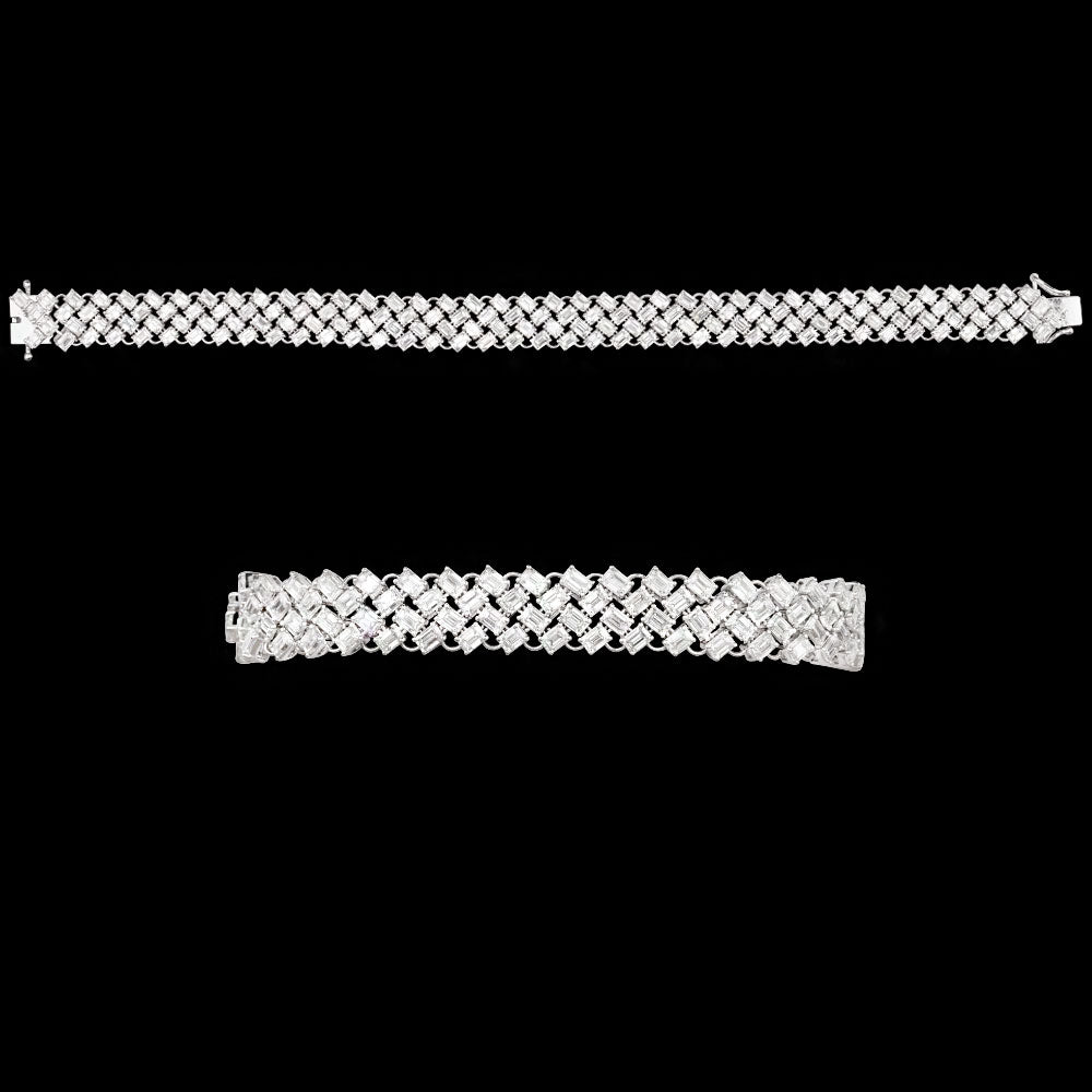 18K White Gold Diamond Bracelet - 11.84ct VVS-EF