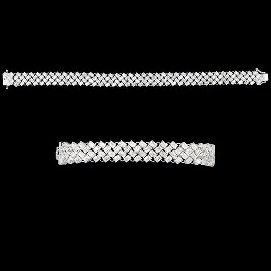 18K White Gold Diamond Bracelet - 11.84ct VVS-EF