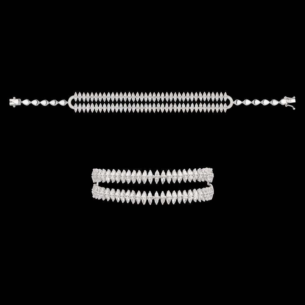 18K White Gold Diamond Bracelet - 5.31ct VVS-EF