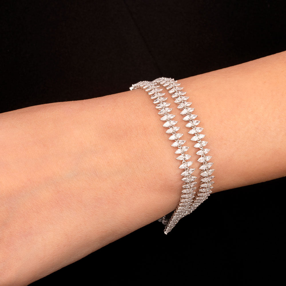 18K White Gold Diamond Bracelet - 5.31ct VVS-EF