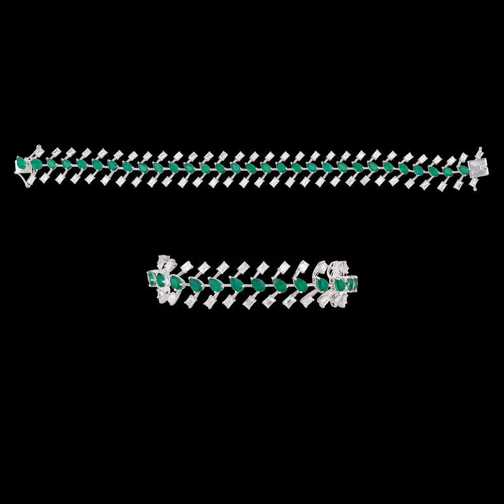 18K White Gold Diamond Bracelet - 5.88ct VVS-EF with Colour Stones
