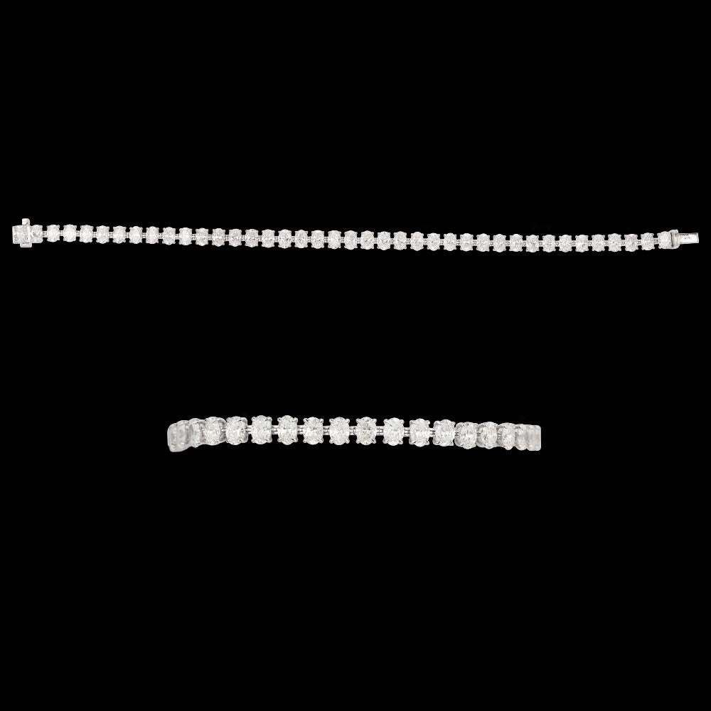 18K White Gold Diamond Bracelet - 9.598ct VVS-VS-HI