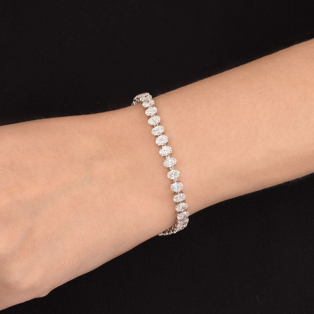 18K White Gold Diamond Bracelet - 9.598ct VVS-VS-HI