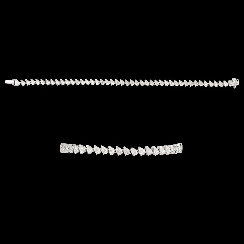 18K White Gold Diamond Bracelet - 8.39ct VVS-VS-HI