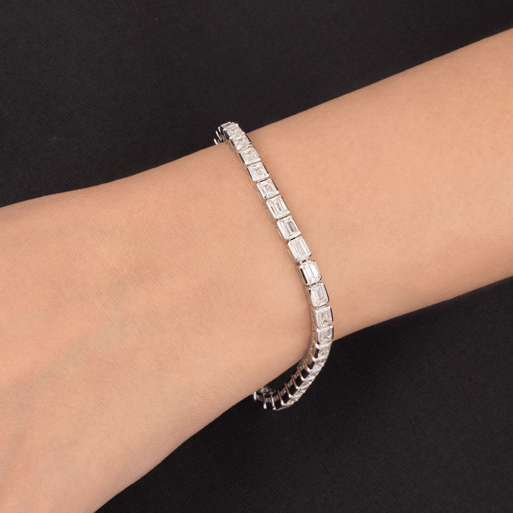 18K White Gold Diamond Bracelet - 9.663ct VVS-VS-HI