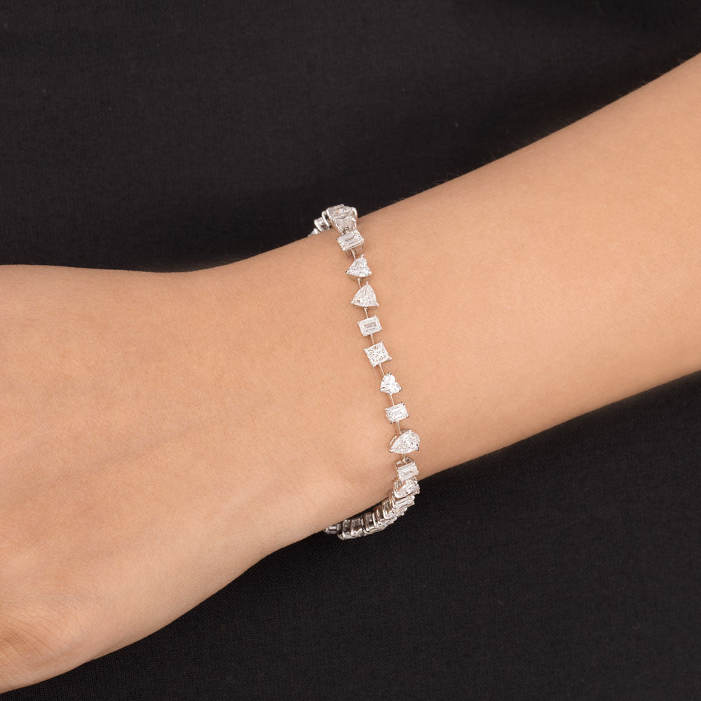 18K White Gold Diamond Bracelet - 5.998ct VS-SI-GH