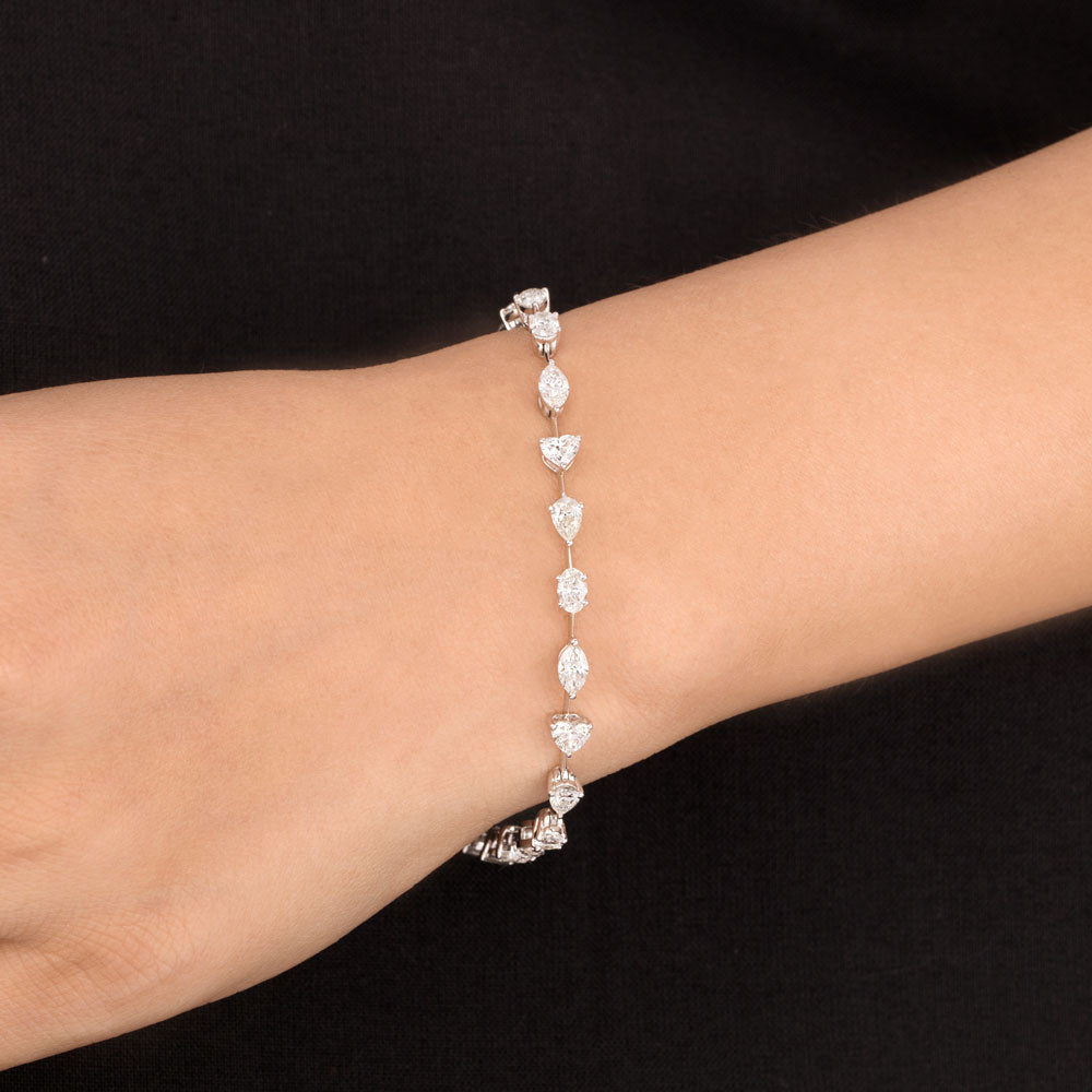 18K White Gold Diamond Bracelet - 4.451ct VVS-VS-HI