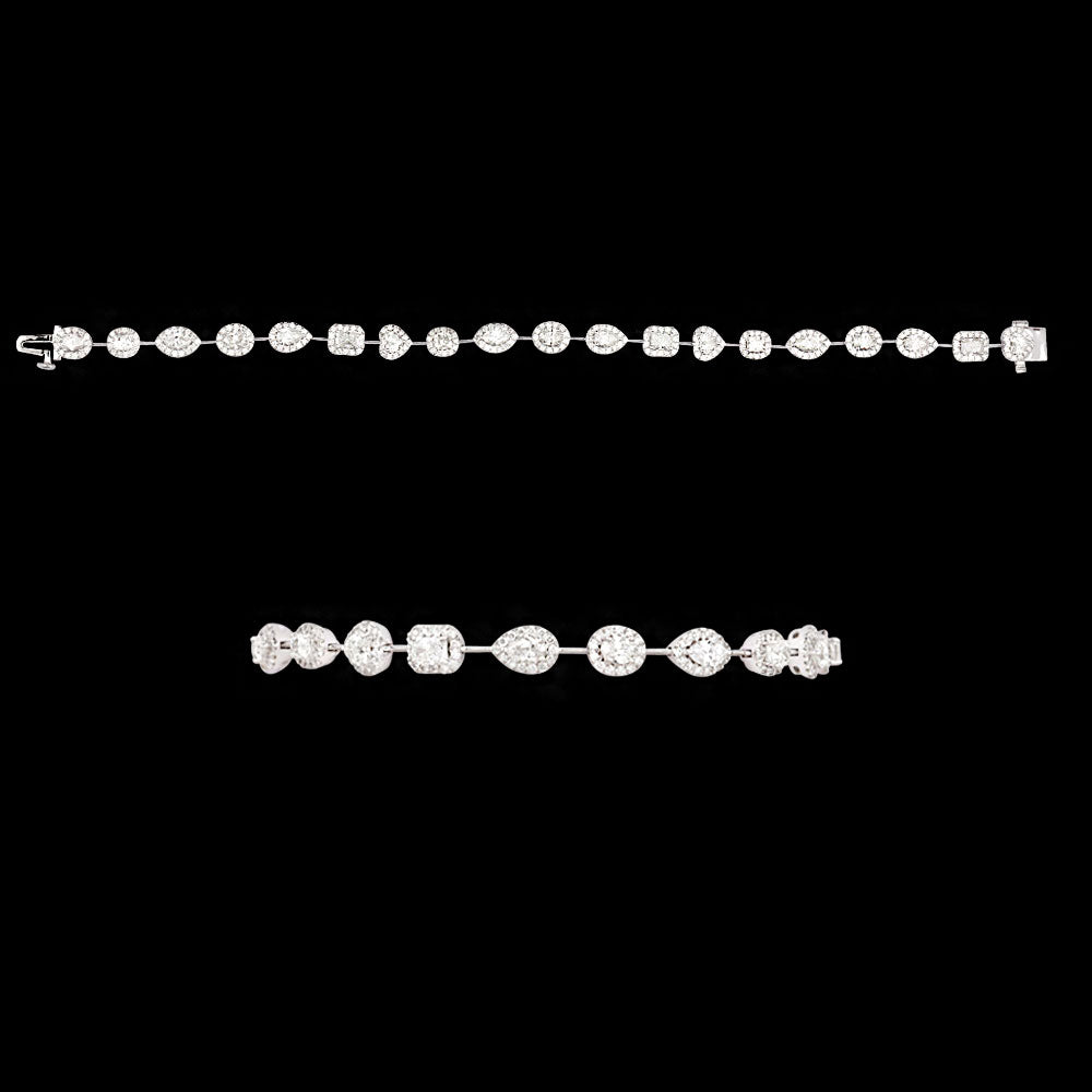 18K White Gold Diamond Bracelet - 5.307ct VVS-VS-HI