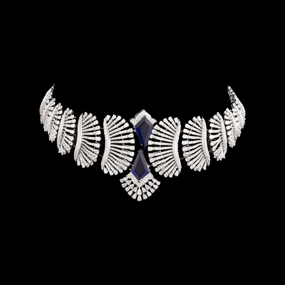 18K White Gold Diamond Necklace - 29.37ct VS-SI-EF with Colour Stones