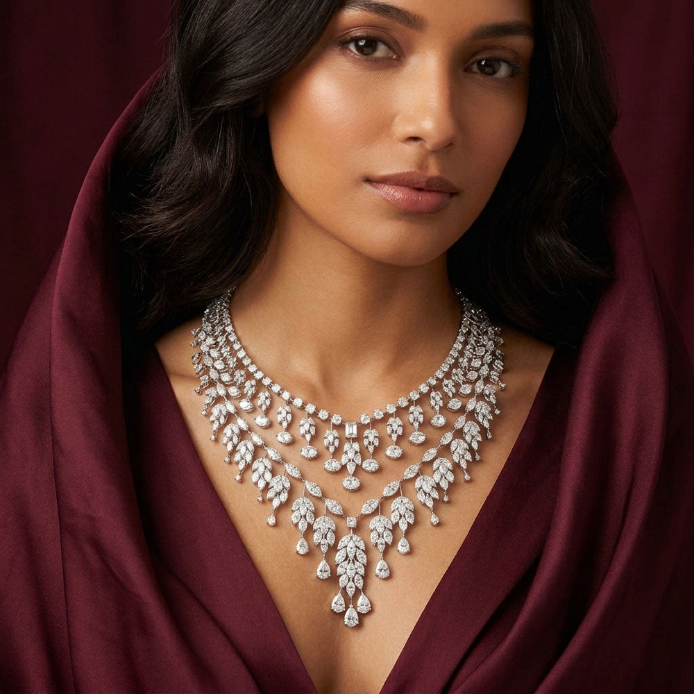 18K White Gold Diamond Necklace - 47.989ct VS-SI-GH