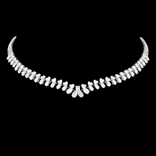 18K White Gold Diamond Necklace - 14.21ct VVS-VS-HI