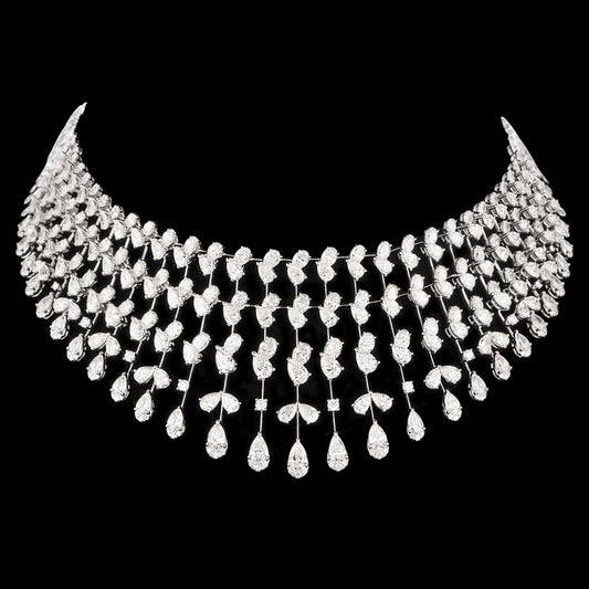 18K White Gold Diamond Necklace - 49.976ct VS-SI-GH