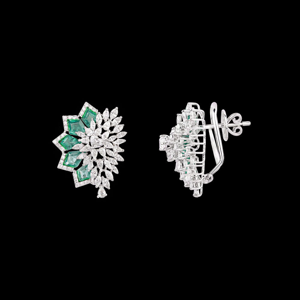 18K White Gold Diamond Jewellery - 3.06ct VVS-VS-EF with Colour Stones