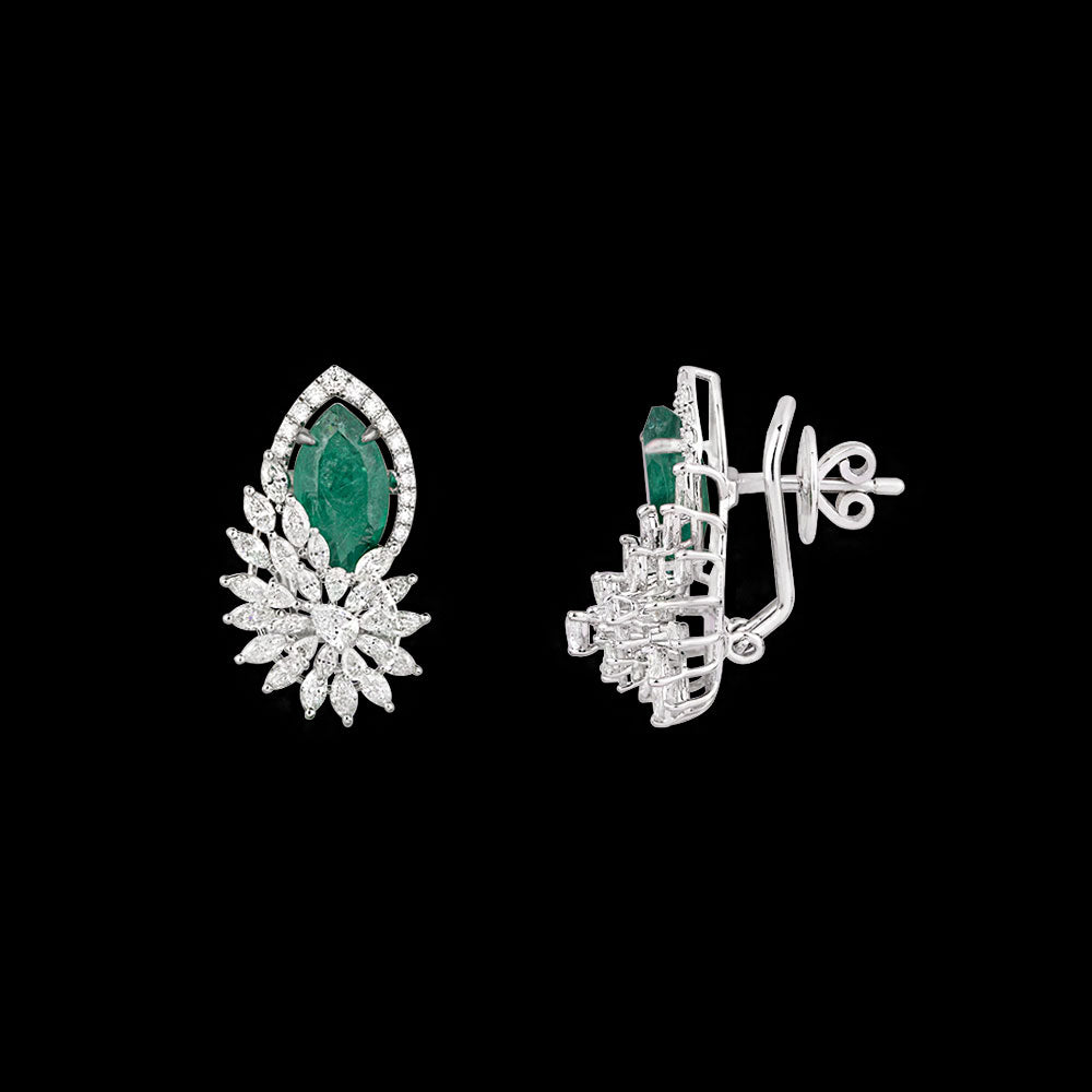 18K White Gold Diamond Jewellery - 2.847ct VVS-VS-EF with Colour Stones
