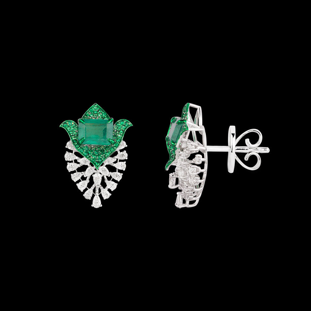 18K White Gold Diamond Jewellery - 1.33ct VVS-EF with Colour Stones