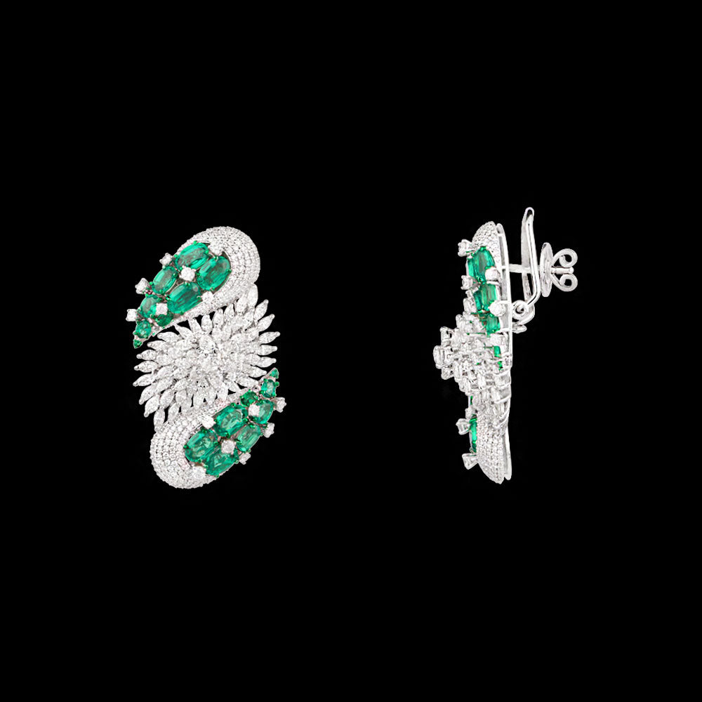 18K White Gold Diamond Jewellery - 7.05ct VVS-VS-FG with Colour Stones