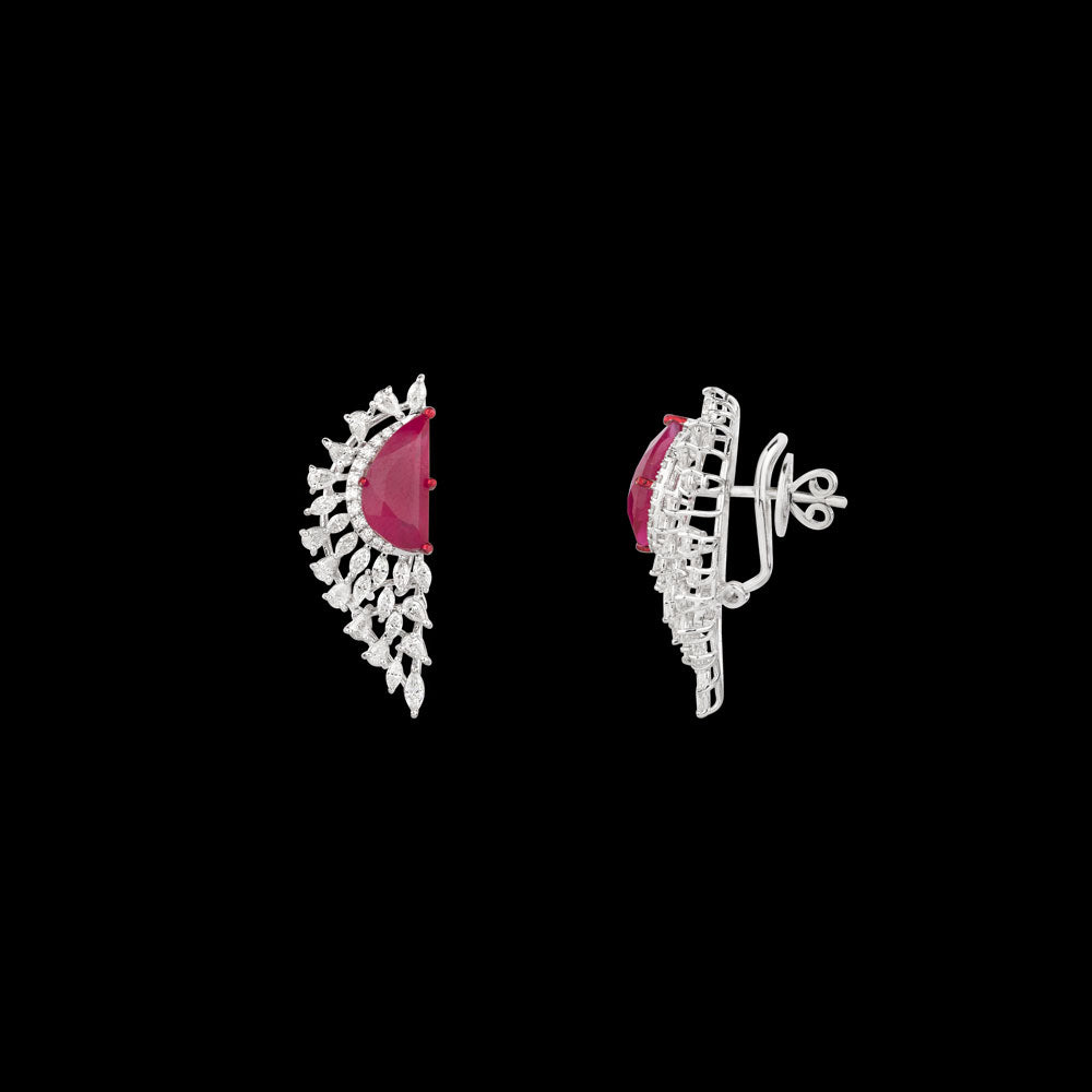 18K White Gold Diamond Jewellery - 1.89ct VVS-FG with Colour Stones