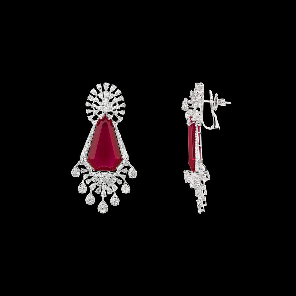 18K White Gold Diamond Jewellery - 11.01ct VS-SI-EF with Colour Stones