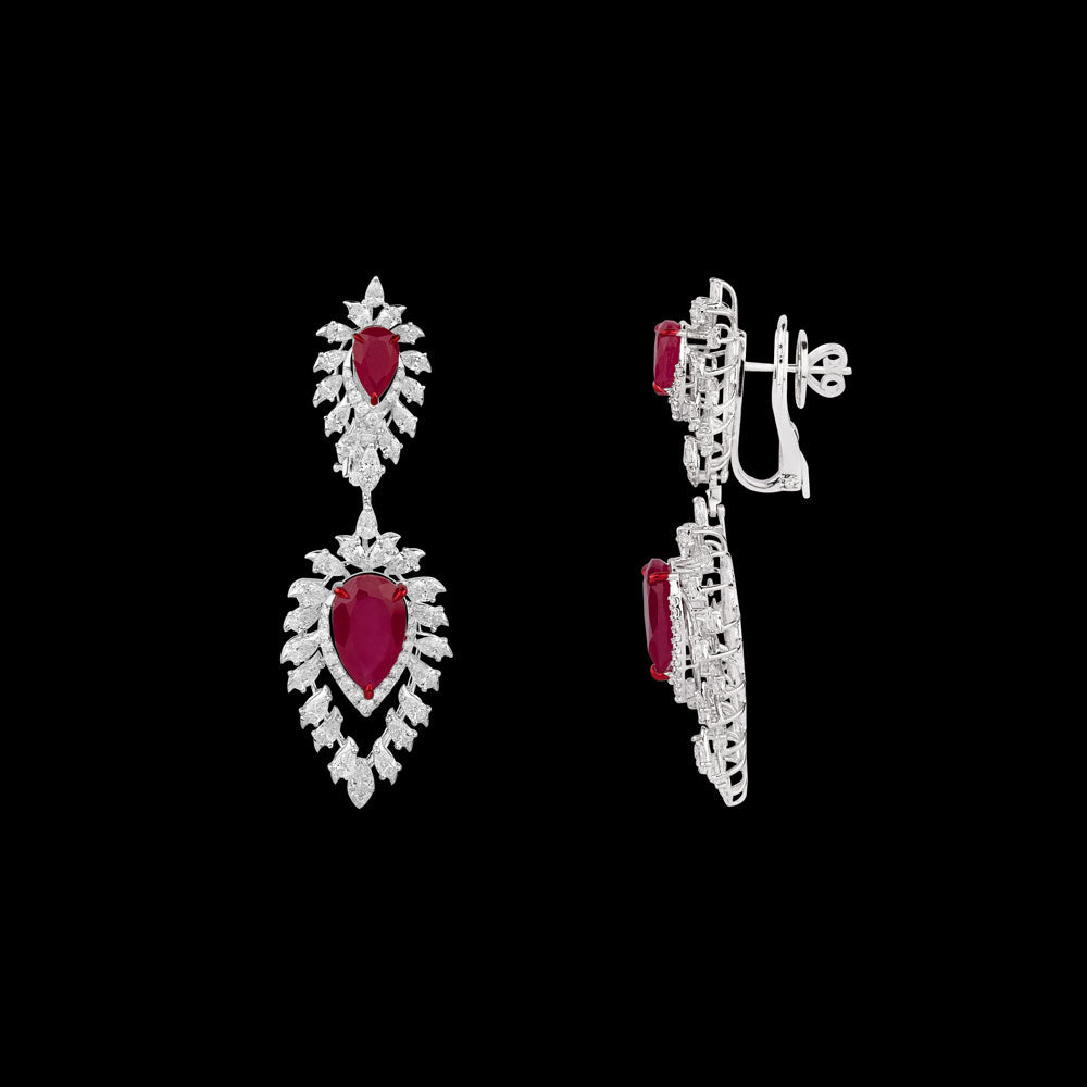18K White Gold Diamond Jewellery - 5.46ct VS-SI-EF with Colour Stones